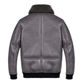 Winter Classic Black Aviator Genuine Sheepskin Leather Jacket For Men